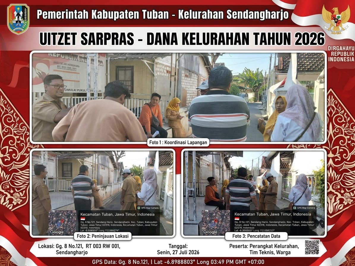 Pastikan Pembangunan Tepat Sasaran, Kelurahan Sendangharjo Gelar Uitzet Drainase Dana Kelurahan 2026